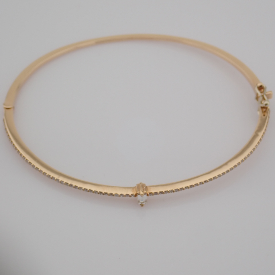 HRD Antwerp Certified 14K Rose/Pink Gold Diamond Bracelet (Total 0.37 Ct. Stone) 14K Rose/Pink - Image 11 of 15