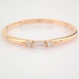 HRD Antwerp Certified 14K Rose/Pink Gold Baguette Diamond & Diamond Ring (Total 0.04 Ct. Ston... 14K