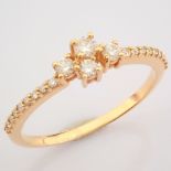 HRD Antwerp Certified 14k Rose/Pink Gold Diamond Ring (Total 0.24 Ct. Stone) 14k Rose/Pink Gold Ring