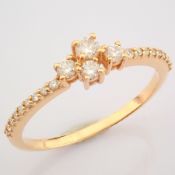 HRD Antwerp Certified 14k Rose/Pink Gold Diamond Ring (Total 0.24 Ct. Stone) 14k Rose/Pink Gold Ring