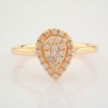 HRD Antwerp Certified 14K Rose/Pink Gold Diamond Ring (Total 0.16 Ct. Stone) 14K Rose/Pink Gold Ring