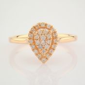HRD Antwerp Certified 14K Rose/Pink Gold Diamond Ring (Total 0.16 Ct. Stone) 14K Rose/Pink Gold Ring