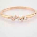 HRD Antwerp Certified 14K Rose/Pink Gold Baguette Diamond & Diamond Ring (Total 0.07 Ct. Ston... 14K