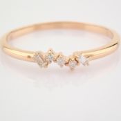 HRD Antwerp Certified 14K Rose/Pink Gold Baguette Diamond & Diamond Ring (Total 0.07 Ct. Ston... 14K