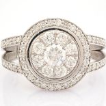 HRD Antwerp Certified 18K White Gold Diamond Ring (Total 1.09 Ct. Stone) 18K White Gold Ring