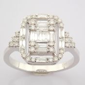 HRD Antwerp Certified 14K White Gold Diamond Ring (Total 0.64 Ct. Stone) 14K White Gold Ring