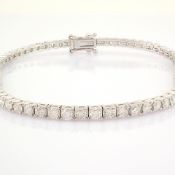 HRD Antwerp Certified 14K White Gold Diamond Bracelet (Total 3.02 Ct. Stone) 14K White Gold Bracelet