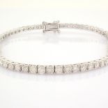 HRD Antwerp Certified 14K White Gold Diamond Bracelet (Total 3.02 Ct. Stone) 14K White Gold Bracelet