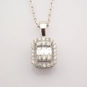 HRD Antwerp Certified 14k White Gold Diamond Pendant (Total 0.17 Ct. Stone) 14k White Gold Pendant