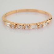 HRD Antwerp Certified 14K Rose/Pink Gold Baguette Diamond & Diamond Ring (Total 0.17 Ct. Ston... 14K