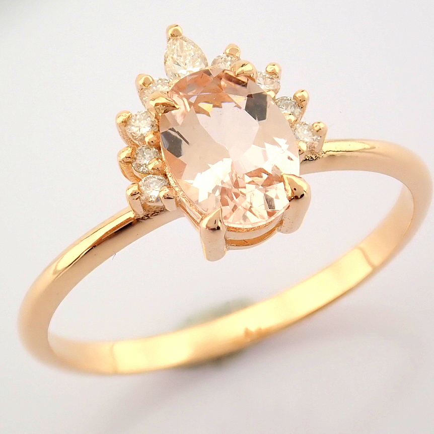 HRD Antwerp Certified 14K Rose/Pink Gold Diamond Ring (Total 0.78 Ct. Stone) 14K Rose/Pink Gold Ring - Image 9 of 10