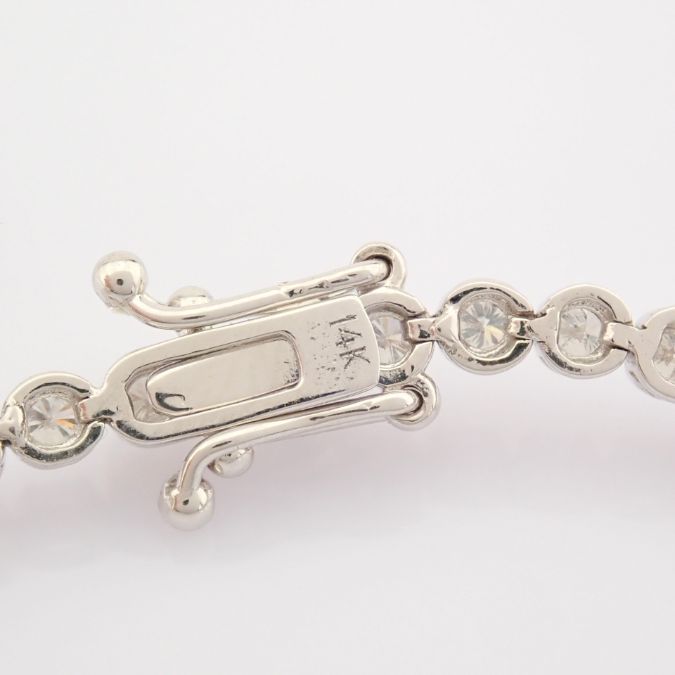 HRD Antwerp Certified 2,50 Ct. Diamond Tennis Bracelet (Crown) - 14K White Gold     8.35 g White - Image 4 of 14