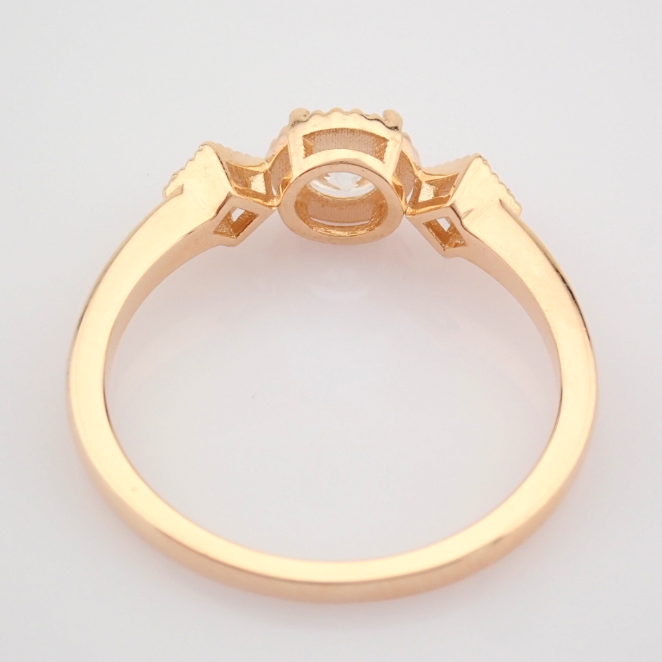 HRD Antwerp Certified 14k Rose/Pink Gold Diamond Ring (Total 0.49 Ct. Stone) 14k Rose/Pink Gold Ring - Image 11 of 12