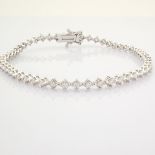 HRD Antwerp Certified 14K White Gold Diamond Bracelet (Total 1.31 Ct. Stone) 14K White Gold Bracelet