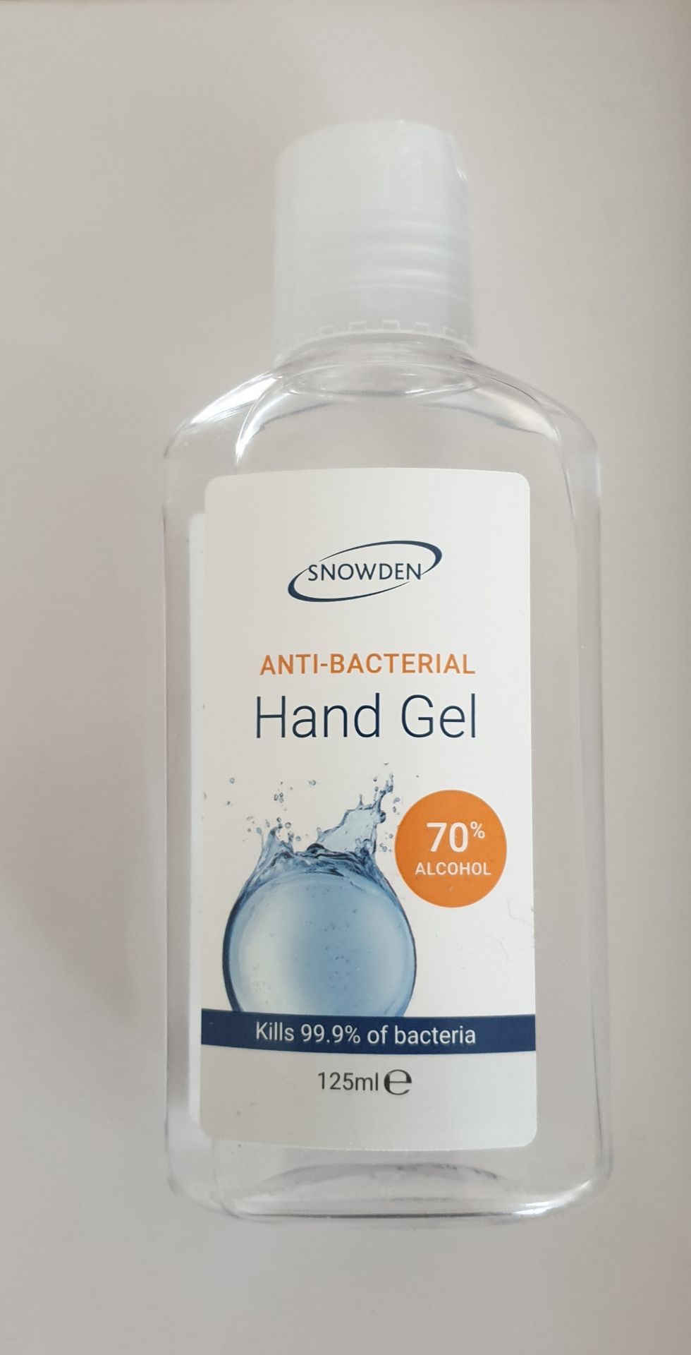 3850 bottles snowden sanitizer gel 125ml 70% alcohol WHO approved