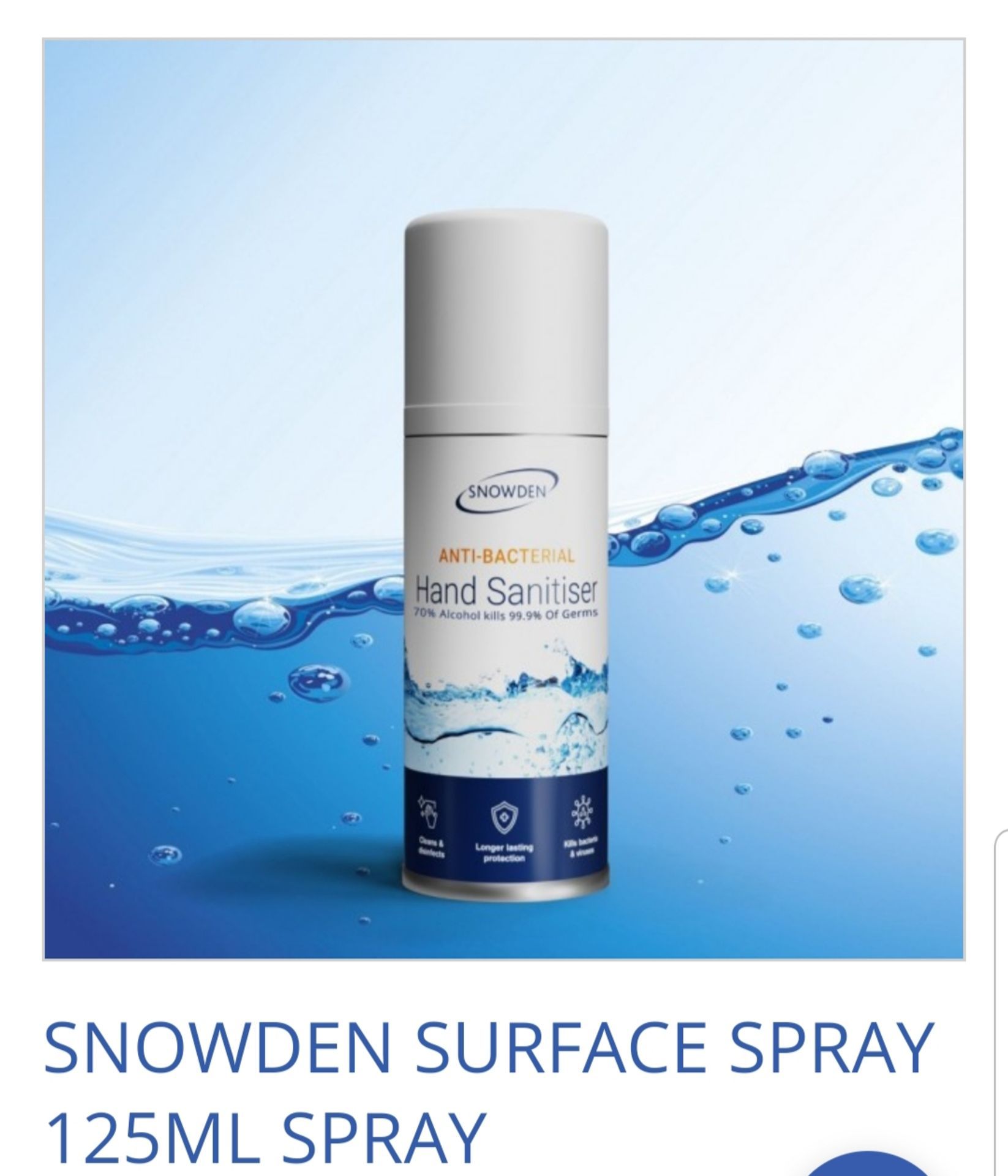 3240 bottles Snowden sanitizer spray 125ml 70% alcohol - Image 4 of 8