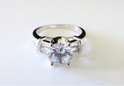 3.6 ct Moissanite Ring in Sterling Silver