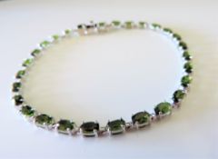 7ct Green Tourmaline Tennis Bracelet in Sterling Silver