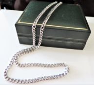 Gents 20 inch Sterling Silver Flat Curb Link Chain 12.9 grams