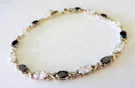 Sterling Silver 9.6 ct Sapphire Tennis Bracelet