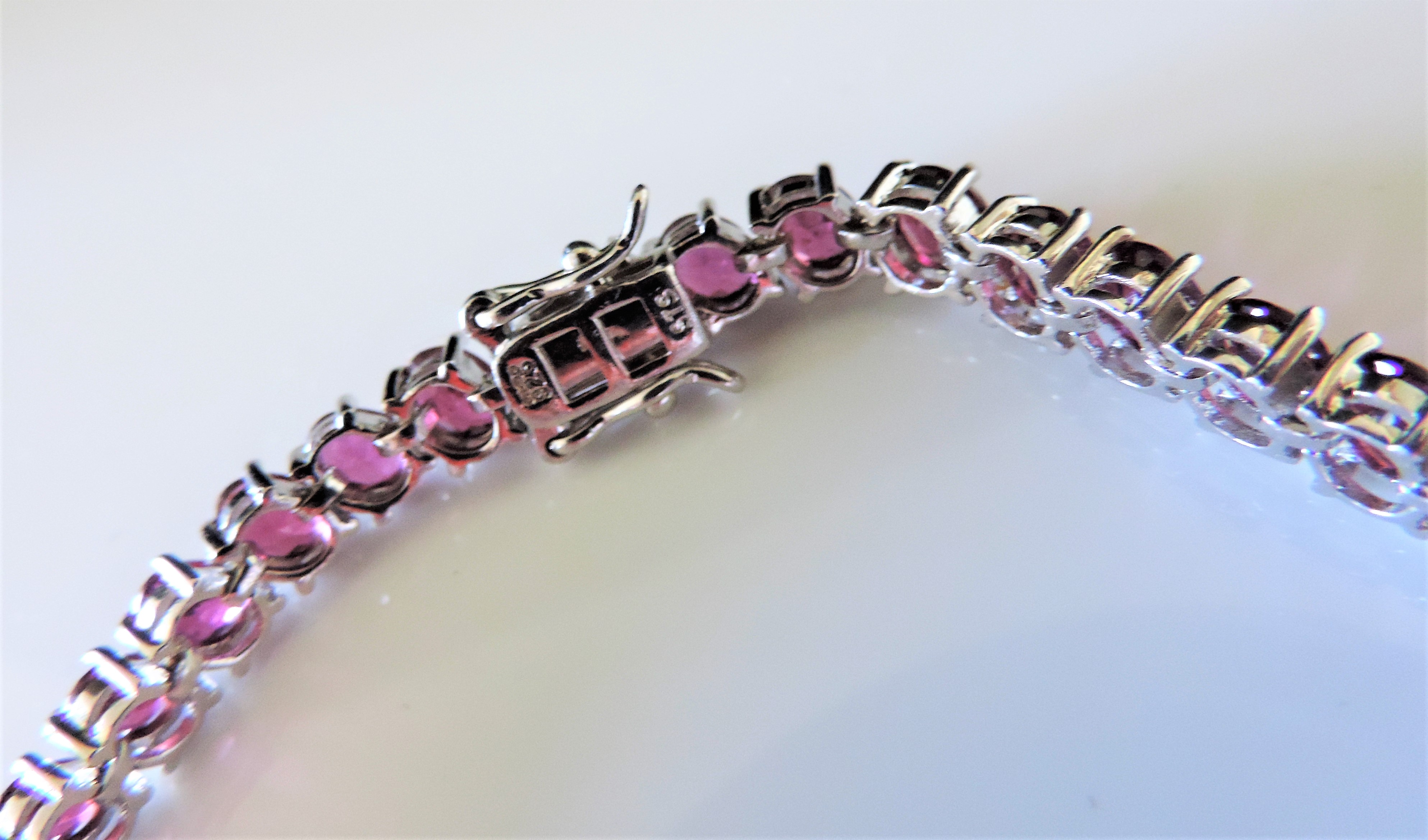 20ct Pink Tourmaline Tennis Bracelet in Sterling Silver - Image 6 of 6