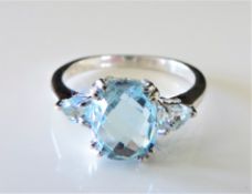 Sterling Silver 3.9ct Blue Topaz Gemstone Ring
