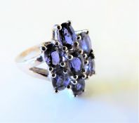 Sterling Silver 2.45 ct Sapphire Ring