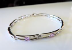 2.8 carat Pink Topaz Bracelet in Sterling Silver