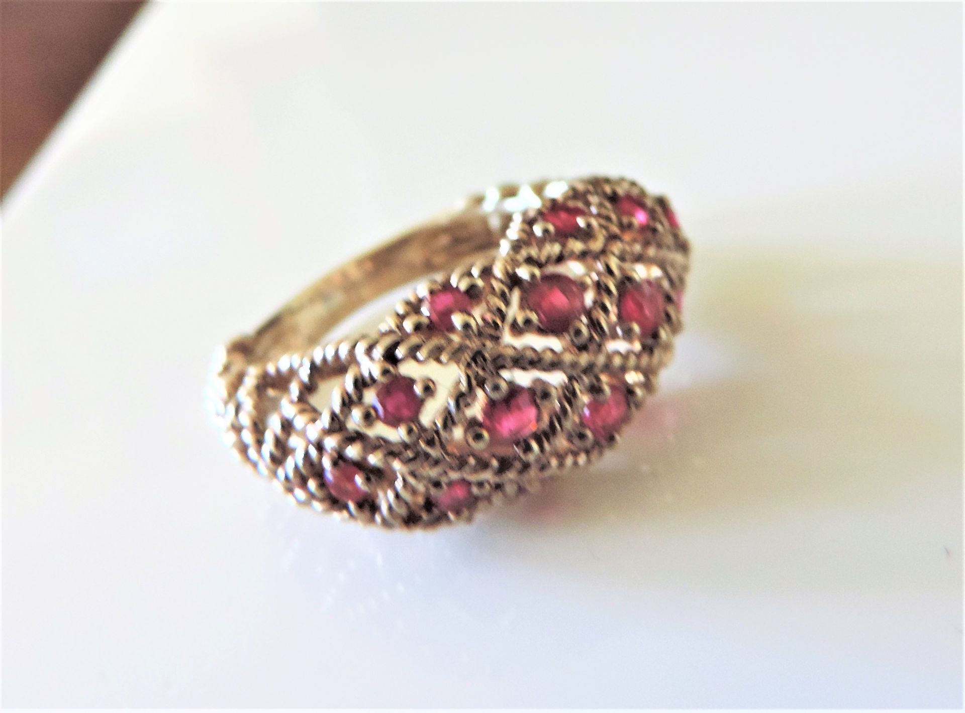 Gold on Sterling Silver Ruby Ring - Image 4 of 4