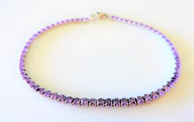 Purple Crystal Tennis Bracelet