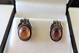 Sterling Silver Baltic Amber Earrings