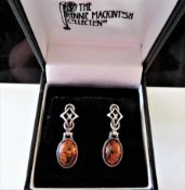 Rennie Mackintosh Collection Baltic Amber Earrings in Sterling Silver