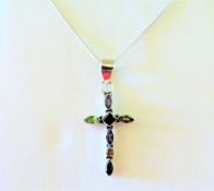 Sterling Silver Amethyst, Peridot, Garnet & Citrine Pendant Necklace