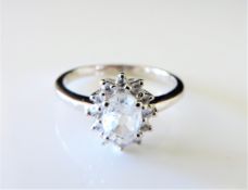 Sterling Silver 1.55ct White Sapphire Ring