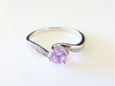 Sterling Silver Pink Sapphire Ring
