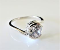 Sterling Silver 1.25 ct Moissanite Solitaire Engagement/Dress Ring
