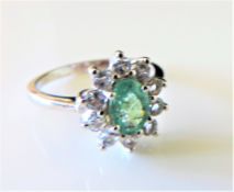 Sterling Silver 1.5 carat Green and White Topaz Ring