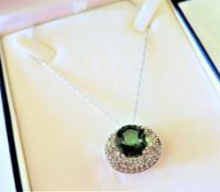 11.85 ct Russian Diopside and Topaz Pendant Necklace