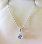 Sterling Silver 1.4ct ct Solitaire Pendant Necklace