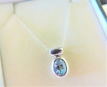 Sterling Silver 1.6 ct Topaz Pendant Necklace