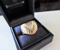 Gents Gold on Sterling Silver Signet Ring 9.7 grams