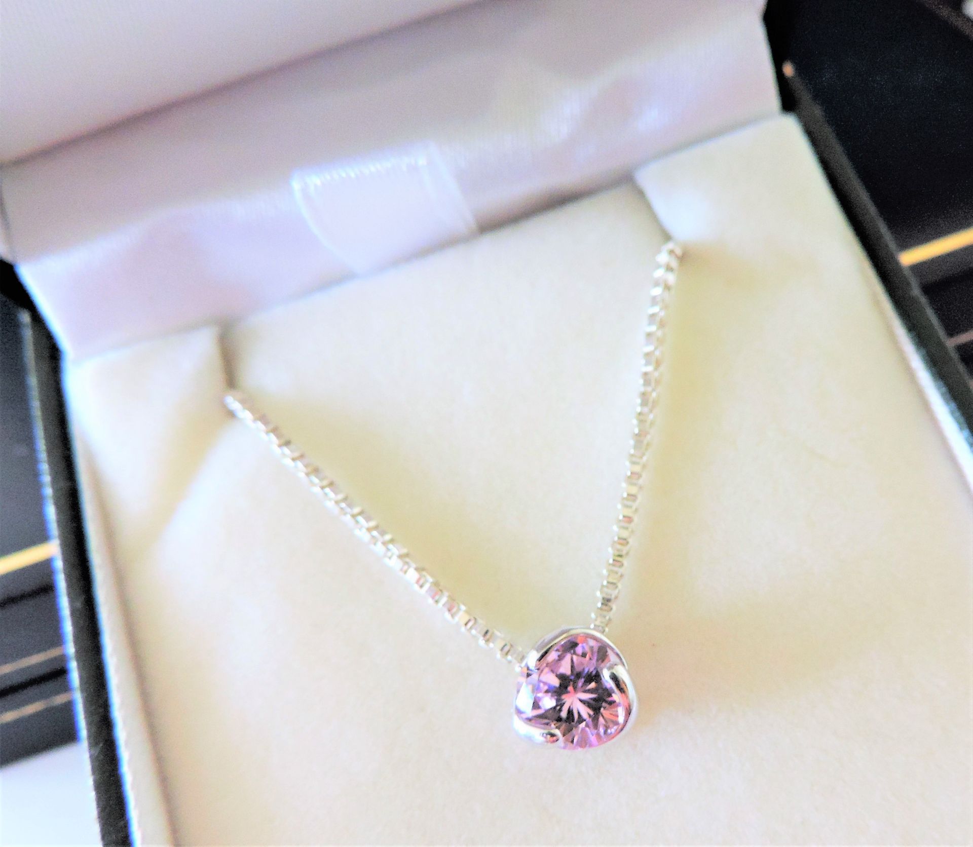 Sterling Silver Pink Topaz Pendant Necklace