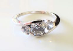 Sterling Silver 1ct Moissanite Engagement/Dress Ring
