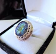 6ct Bicolour Blue Green Topaz Ring in Sterling Silver