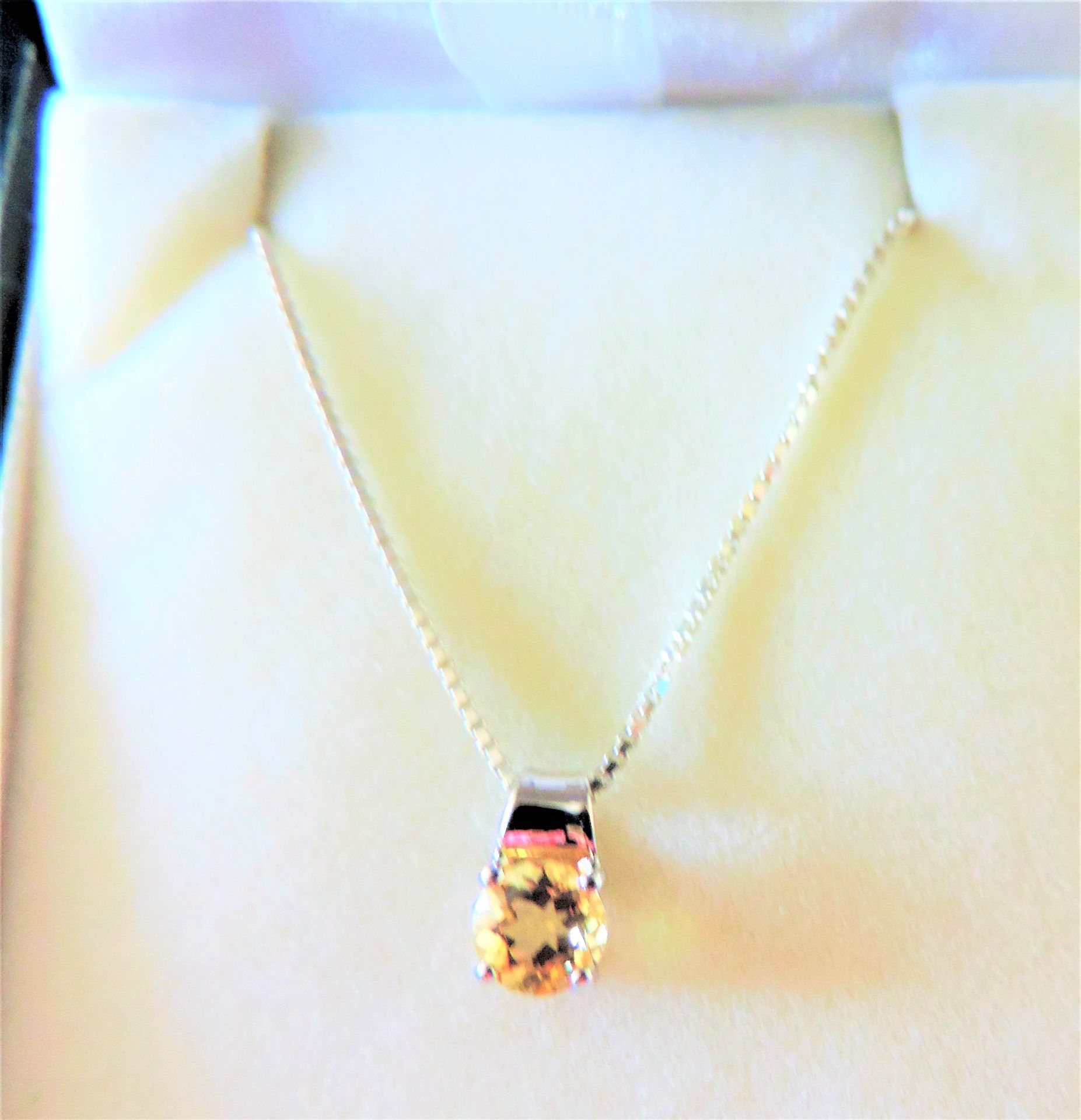 Sterling Silver Citrine Pendant Necklace - Image 2 of 2