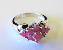 1.35 carat Ruby Ring in Sterling Silver