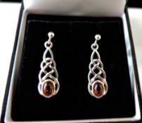 Rennie Mackintosh Collection Sterling Silver Baltic Amber Earrings