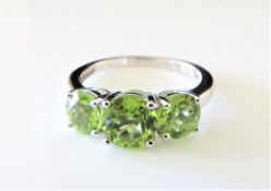 Sterling Silver 1.85 ct Peridot Ring