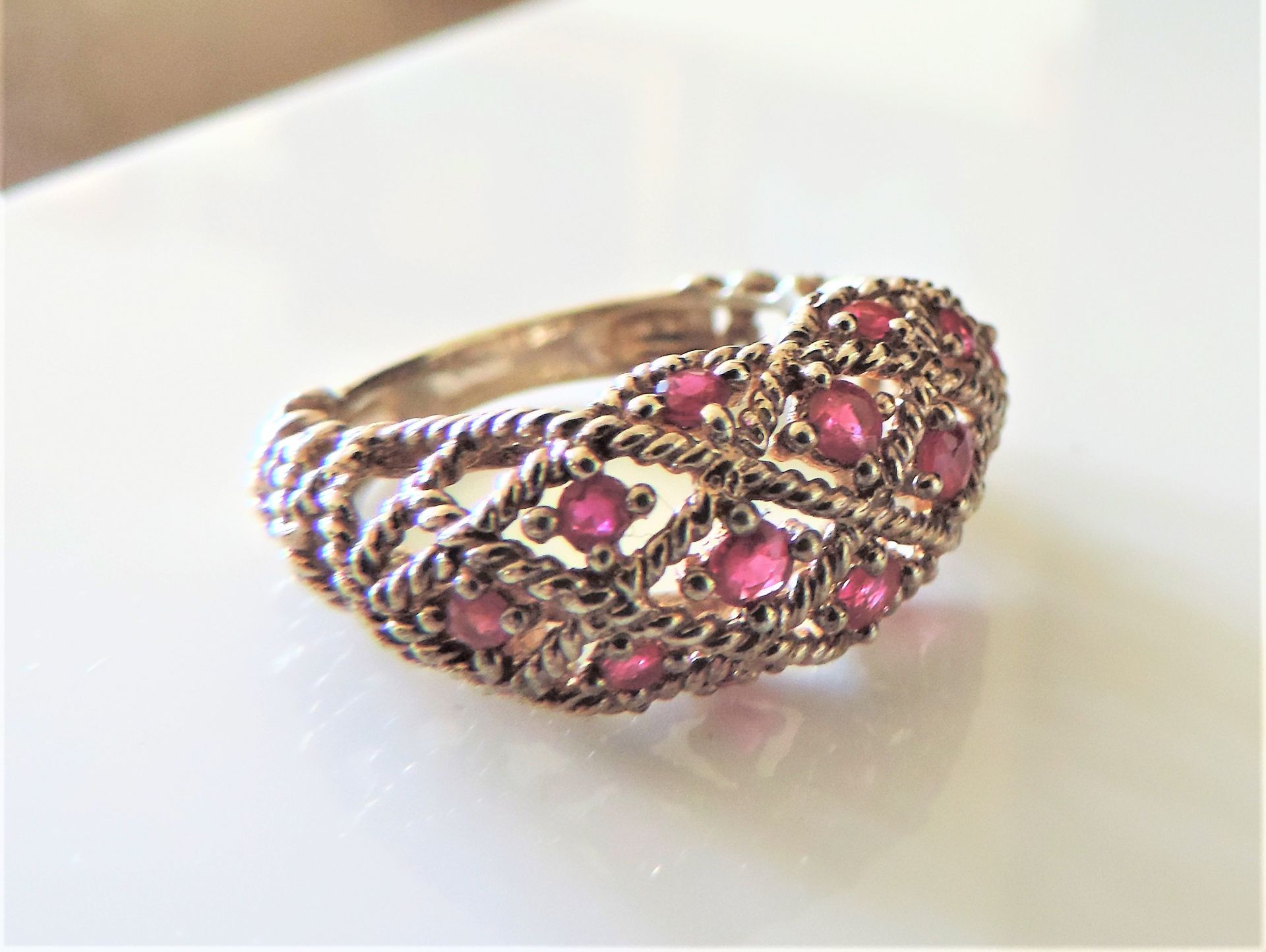Gold on Sterling Silver Ruby Ring - Image 2 of 4