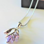 Amethyst Pendant Necklace in Sterling Silver